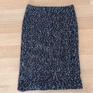 Vintage Black and White Tweed Pencil Skirt